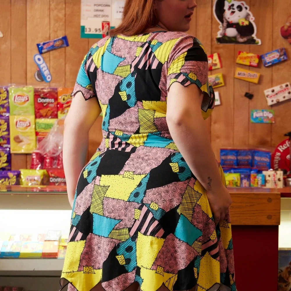 READ DESCRIPTION- Hot Topic Patchwork Sallt Dress + Torrid Sally Shorts - Picture 2 of 14